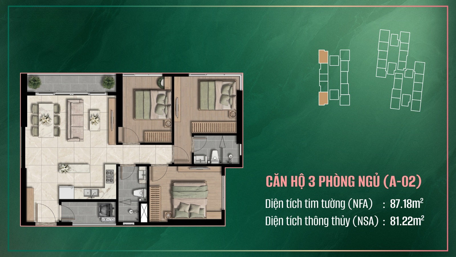 Mặt bằng căn hộ 3PN