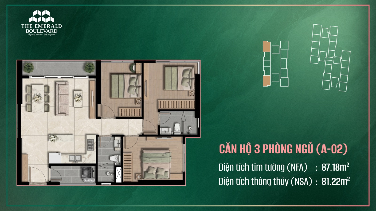 Mặt bằng căn hộ 3PN